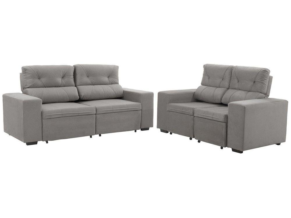 Conjunto de Sofás 2 e 3 Lugares Retrátil e - 1