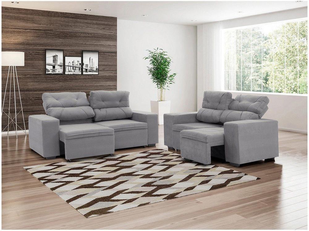 Conjunto de Sofás 2 e 3 Lugares Retrátil e - 10