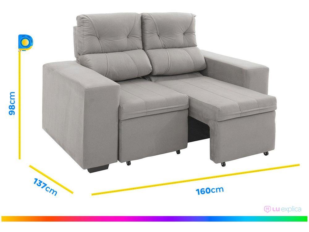 Conjunto de Sofás 2 e 3 Lugares Retrátil e - 4