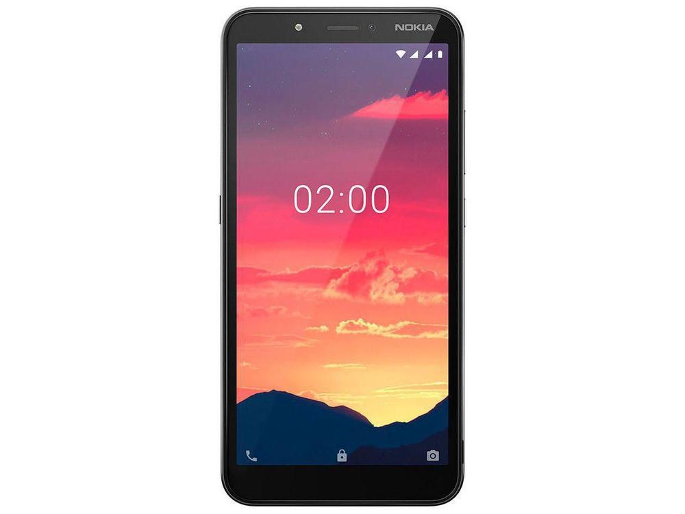 Smartphone Nokia C2 16GB + 16GB Preto 4G 1GB RAM 5,7” Câm. 5MP + Selfie 5MP Dual Chip - 6