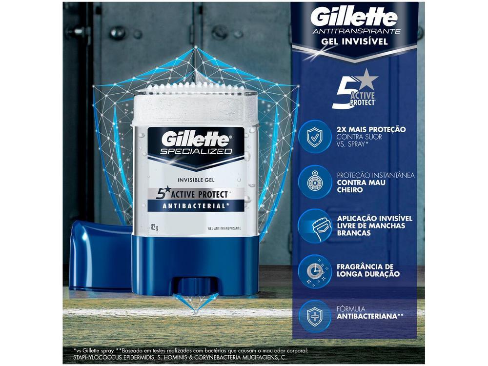 Desodorante Gillette Gel Antitranspirante Masculino Antibacterial Gel 82g - 11