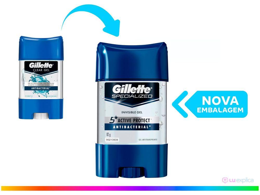 Desodorante Gillette Gel Antitranspirante Masculino Antibacterial Gel 82g - 19