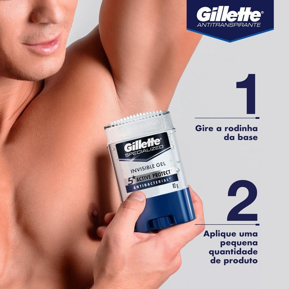 Desodorante Gillette Gel Antitranspirante Masculino Antibacterial Gel 82g - 8