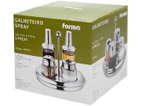 Galheteiro Vidro Forma Inox 5 Peças com Suporte - 6