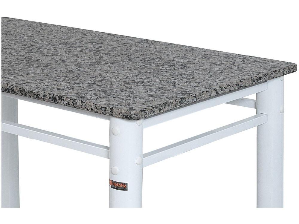 Mesa de Jantar 4 Cadeiras Retangular Aço Tampo Granito Poeme Ciplafe - 8