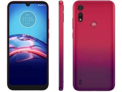 Smartphone Motorola Moto E6S 64GB Vermelho Magenta - 4G Octa-Core 4GB RAM 6,1” Câm. Dupla + Selfie 5M