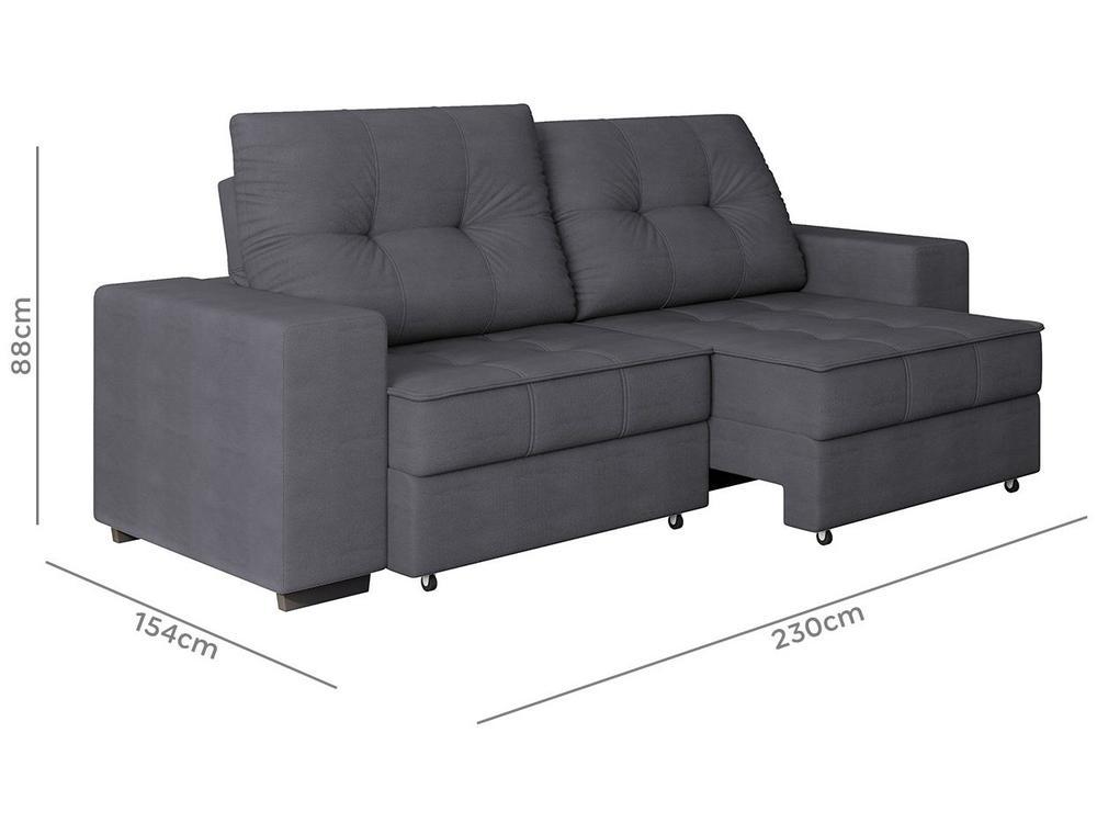 Sofá Retrátil Reclinável 4 Lugares Suede Moviment Artesano Linoforte - 7