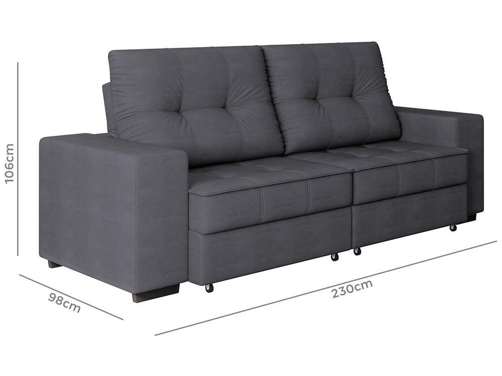 Sofá Retrátil Reclinável 4 Lugares Suede Moviment Artesano Linoforte - 8