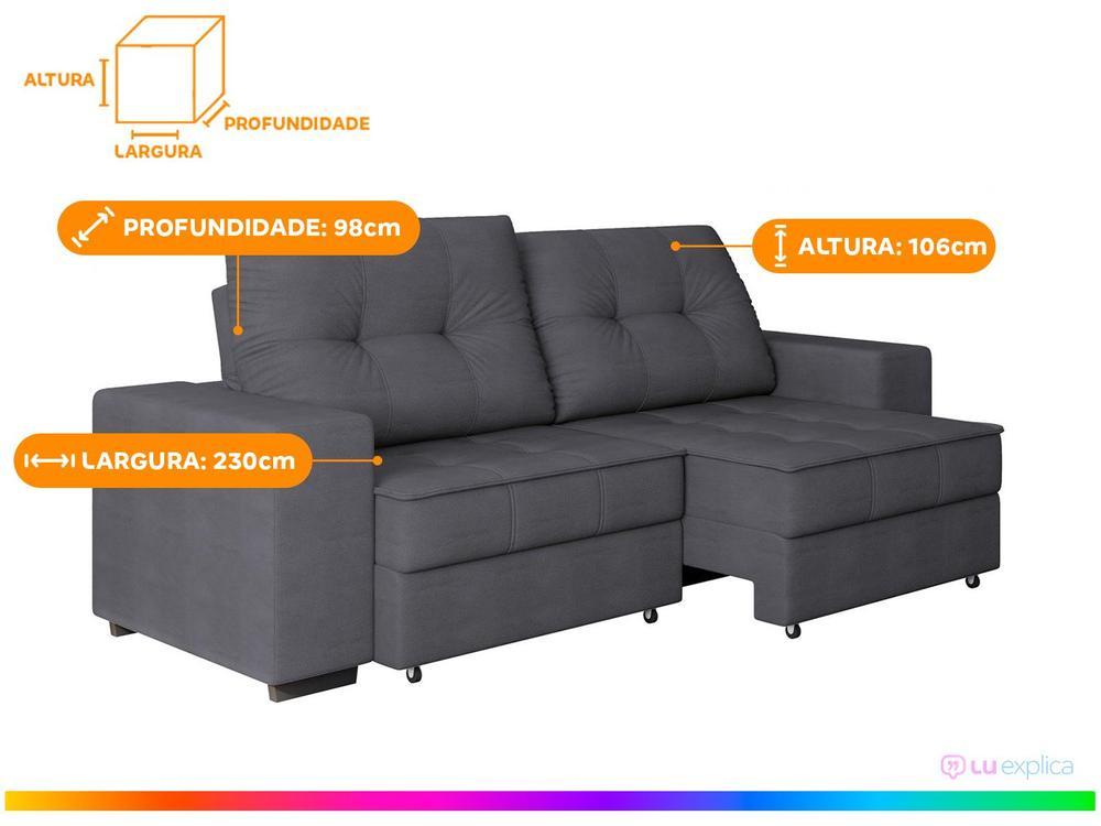 Sofá Retrátil Reclinável 4 Lugares Suede Moviment Artesano Linoforte - 3