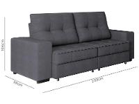 Sofá Retrátil Reclinável 4 Lugares Suede Moviment Artesano Linoforte - 8