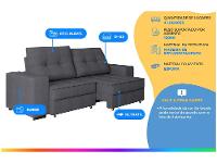 Sofá Retrátil Reclinável 4 Lugares Suede Moviment Artesano Linoforte - 2