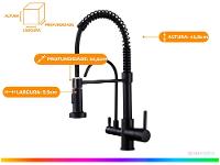 Torneira para Cozinha Gourmet de Mesa Dupla Nell - 3