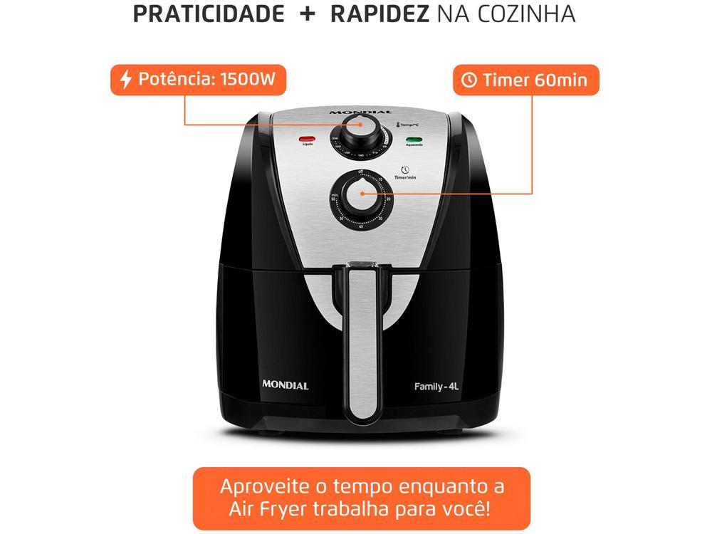 Air Fryer Mondial Family AFN-40-BI Preto 4L com Timer - 16