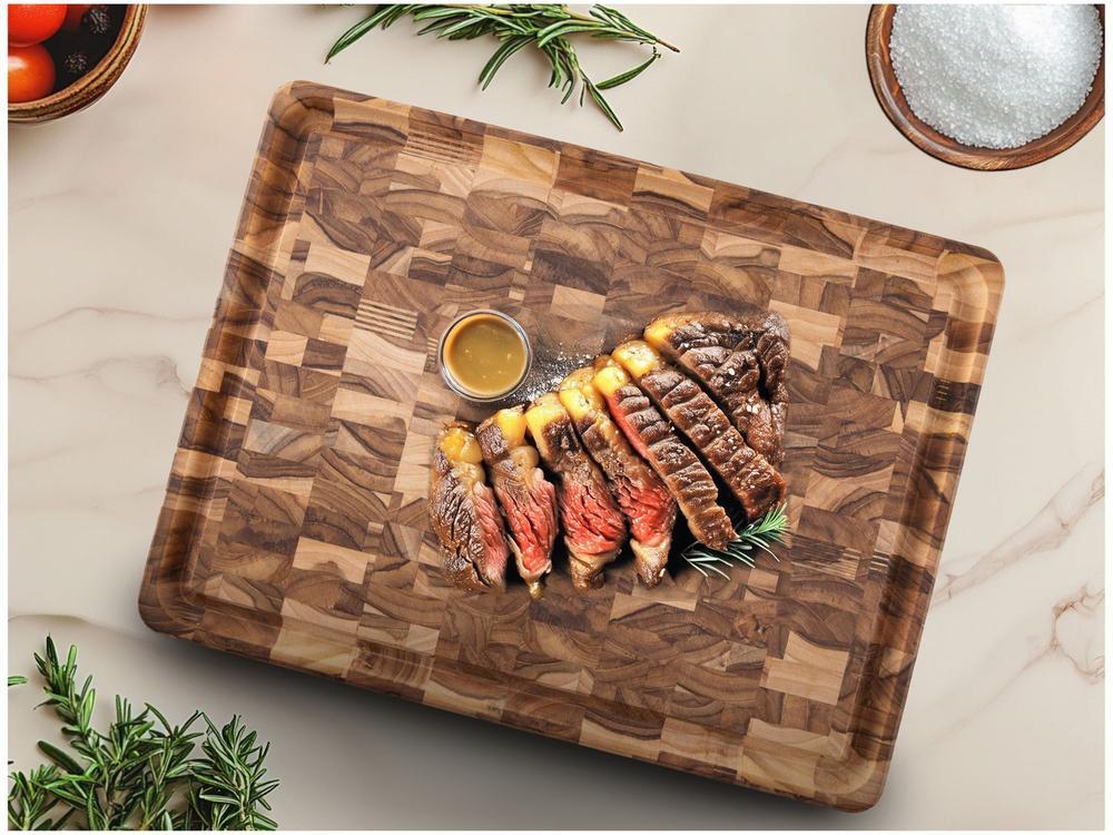 Tábua para Churrasco de Madeira Retangular Tramontina Teca 45x34cm - 12
