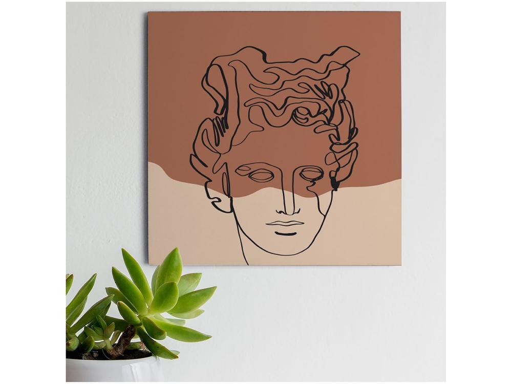 Placa Decorativa MDF Terracota Rosto 20x20cm - 1