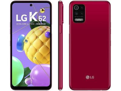 Smartphone LG K62 64GB Vermelho 4G Octa-Core - 4GB RAM Tela 6,59” Câm. Quádrupla + Selfie 13M