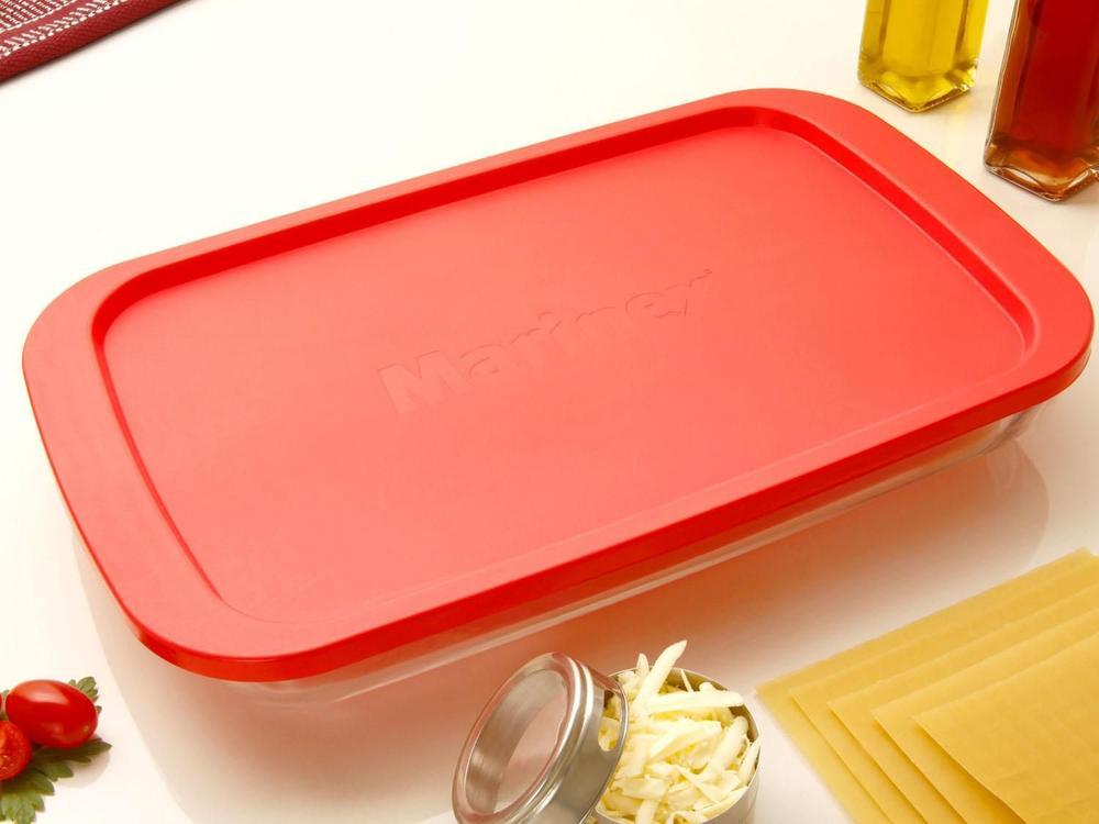 Lasanheira de Vidro Retangular 2,9L com Tampa Marinex - 13