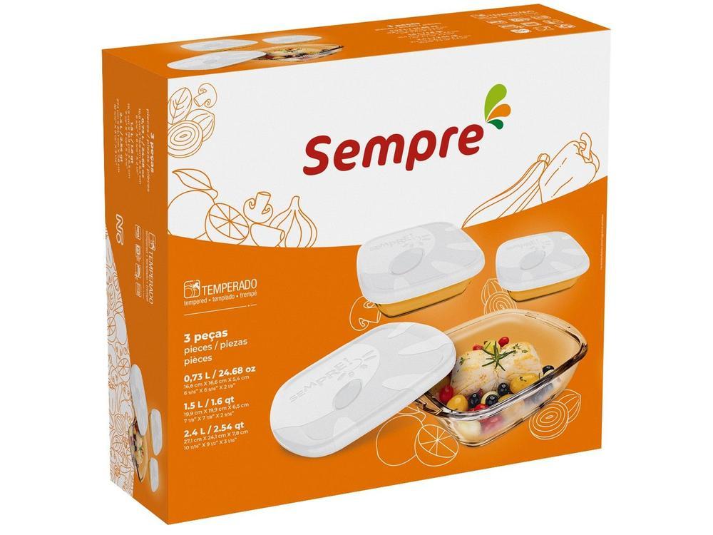 Conjunto de Assadeiras de Vidro Sempre - 14