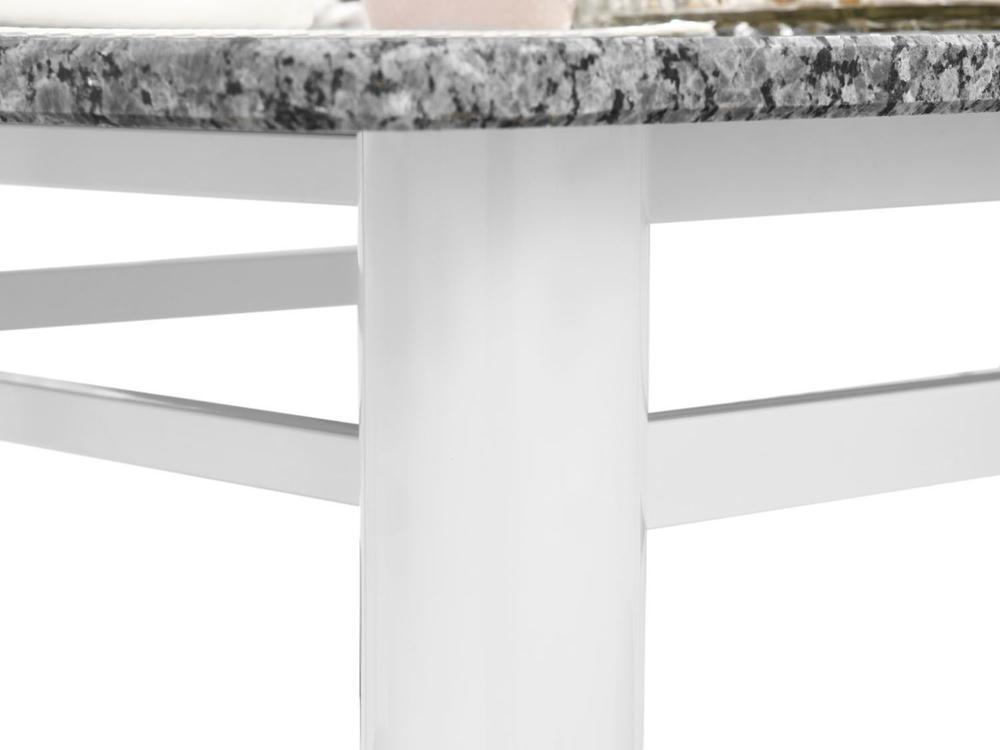 Mesa de Jantar 6 Cadeiras Retangular Aço Tampo Granito Poeme Ciplafe - 7