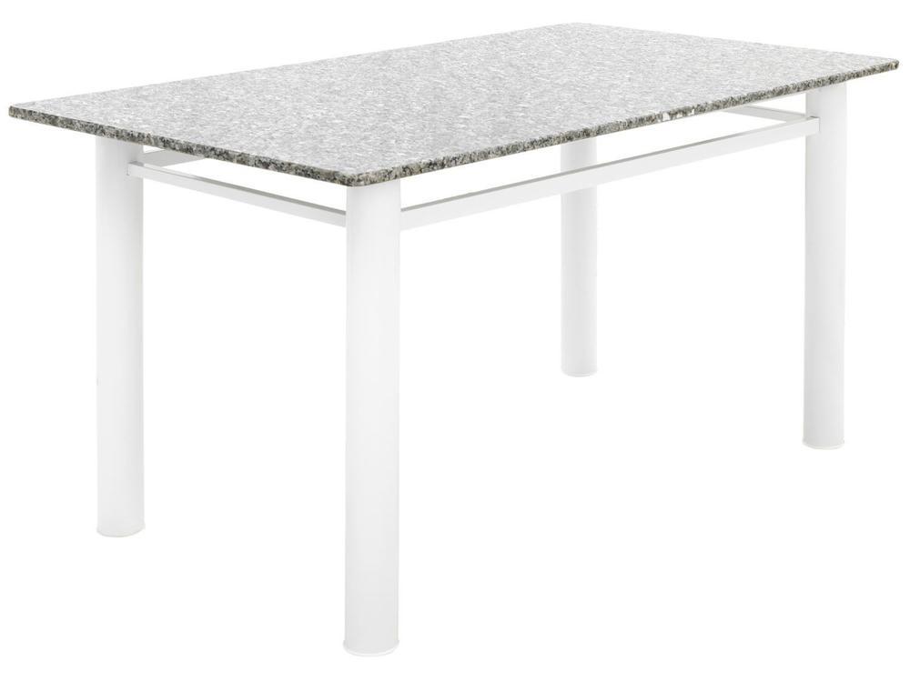 Mesa de Jantar 6 Cadeiras Retangular Aço Tampo Granito Poeme Ciplafe - 8