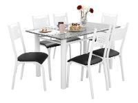 Mesa de Jantar 6 Cadeiras Retangular Aço Tampo Granito Poeme Ciplafe - 3