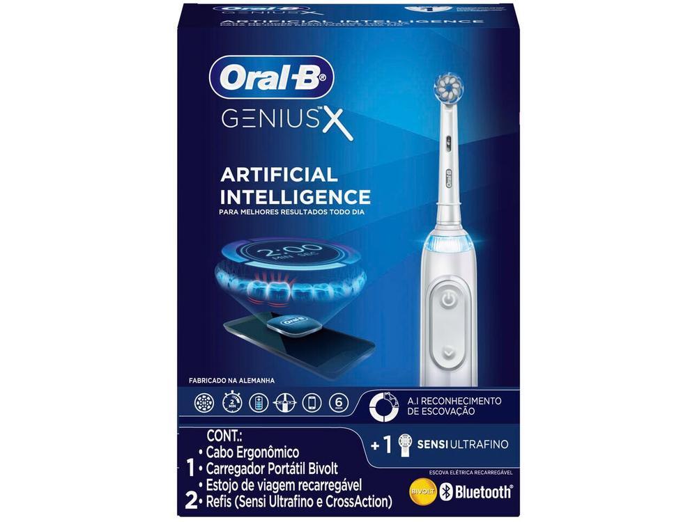 Escova de Dente Elétrica Recarregável Oral-B Genius X com Estojo de Viagem com Refil - 1