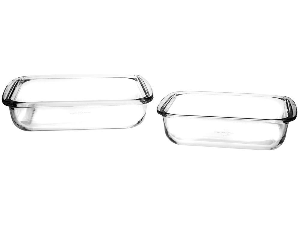 Conjunto de Assadeiras Marinex Quadrado de Vidro 2 Peças Com Alça 15220200943957 - 1