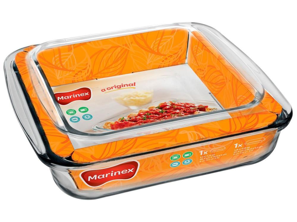 Conjunto de Assadeiras Marinex Quadrado de Vidro 2 Peças Com Alça 15220200943957 - 6