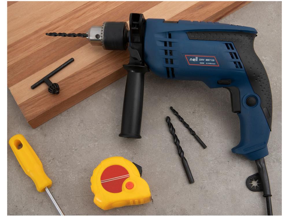 Furadeira de Impacto Nell 650W Velocidade Variável e Reversível 1/2” com Maleta 27 Peças MB7130 - 2