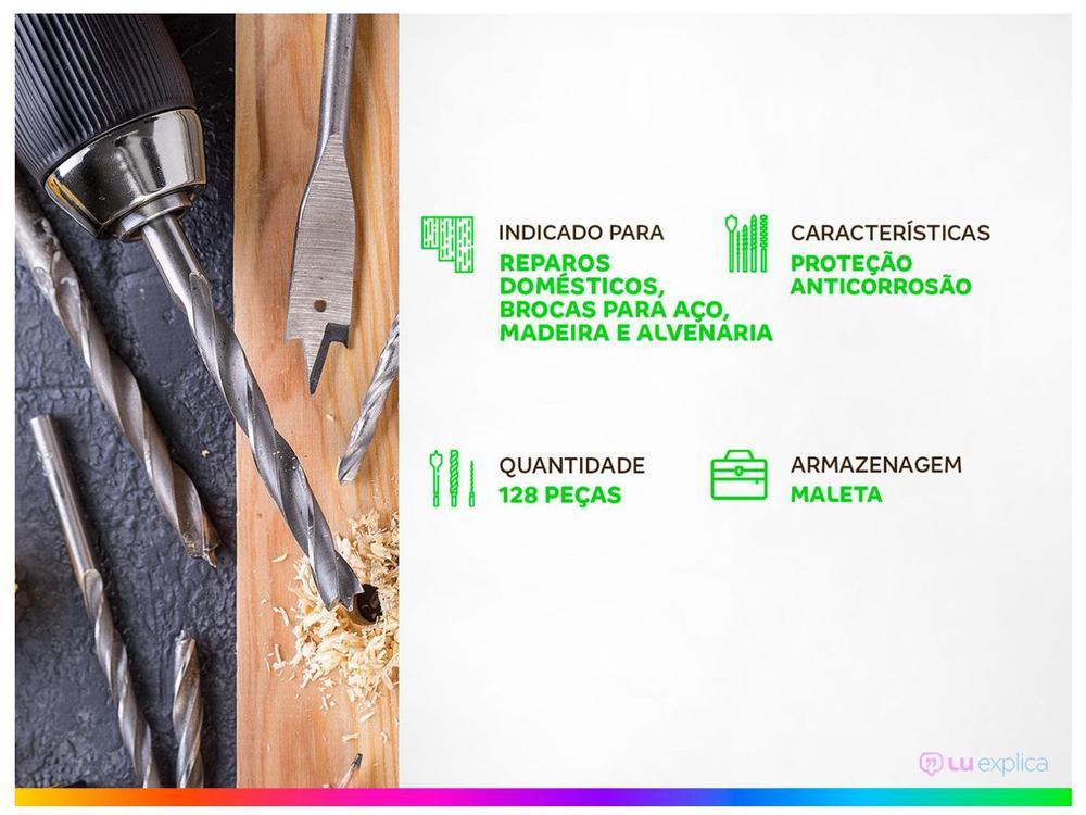 Jogo de Brocas Nell 128 Peças XWT0129A com Maleta - 2