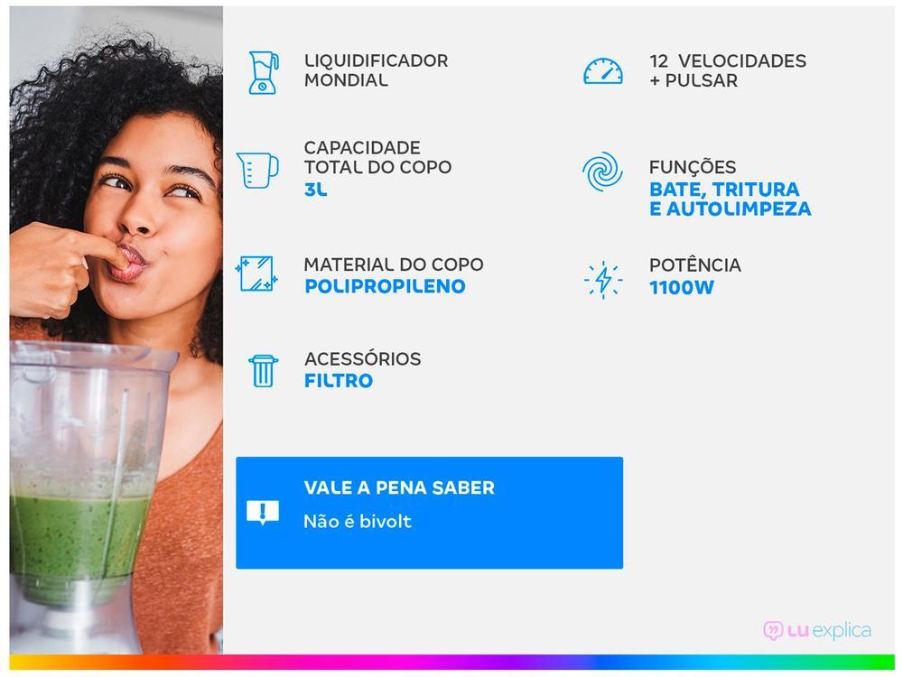 Liquidificador Mondial Turbo Inox L-1100 BI - 2