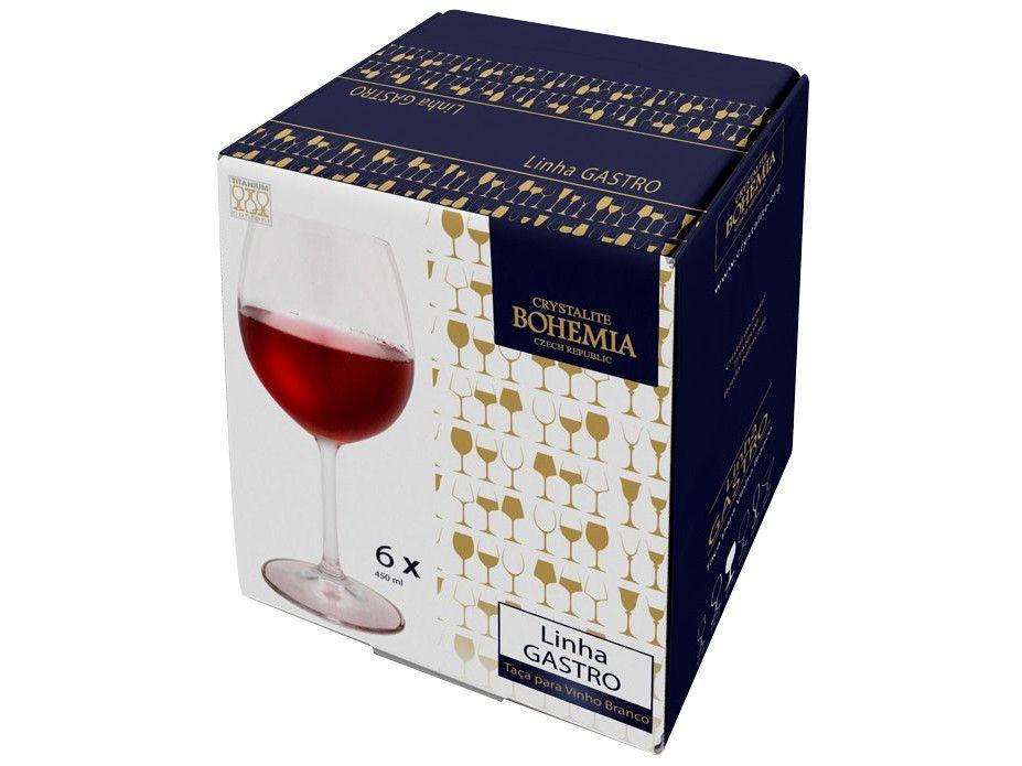 Jogo de Taças para Vinho Cristal 450ml - 6