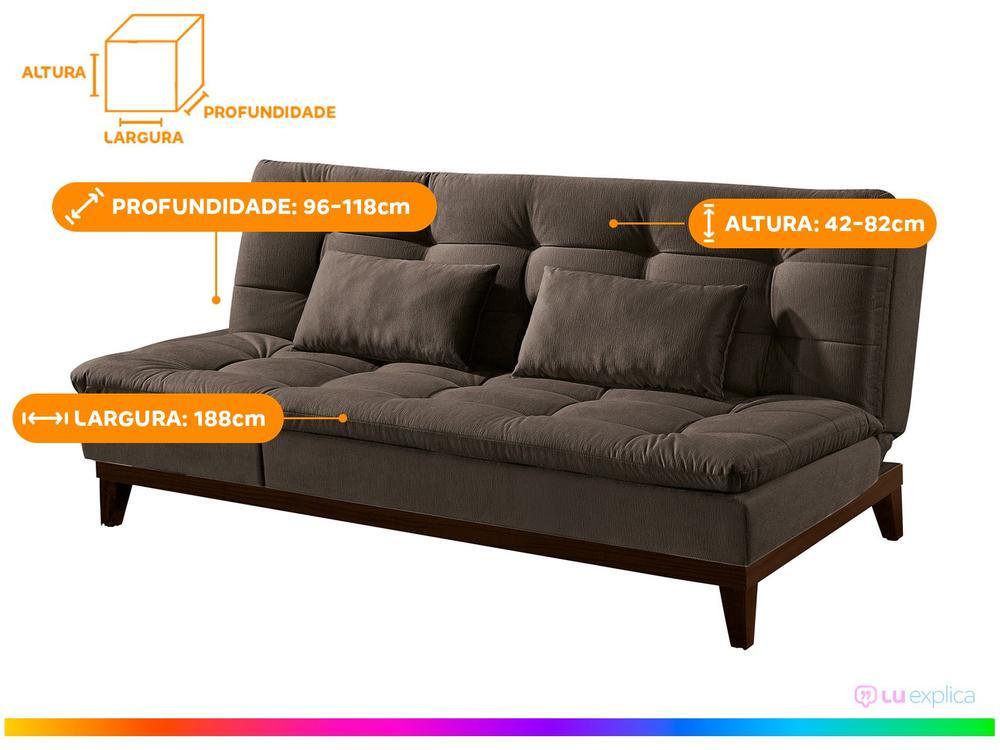 Sofá-cama Casal 3 Lugares Reclinável Suede Linoforte Jade BPM A2 - 3