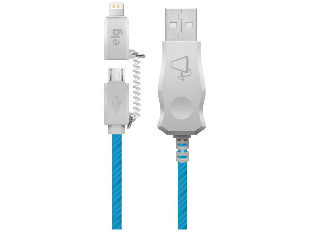 Cabo 2 em 1 Micro USB e Lightning 1m ELG Luminous - 1