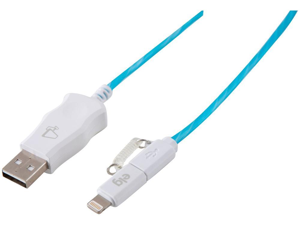 Cabo 2 em 1 Micro USB e Lightning 1m ELG Luminous - 2