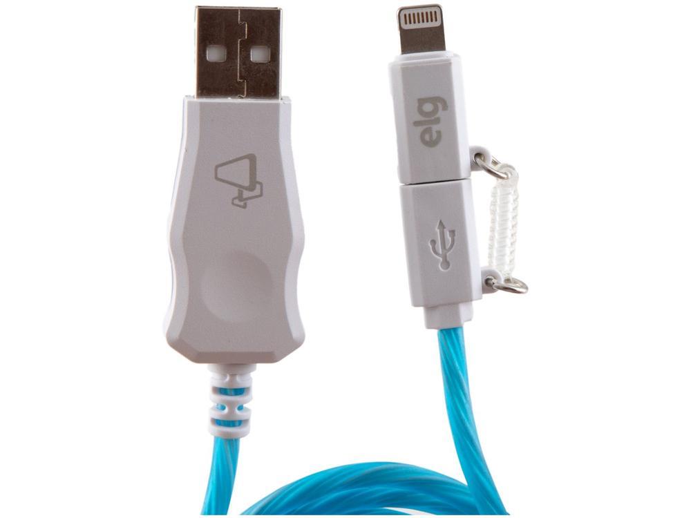 Cabo 2 em 1 Micro USB e Lightning 1m ELG Luminous - 3