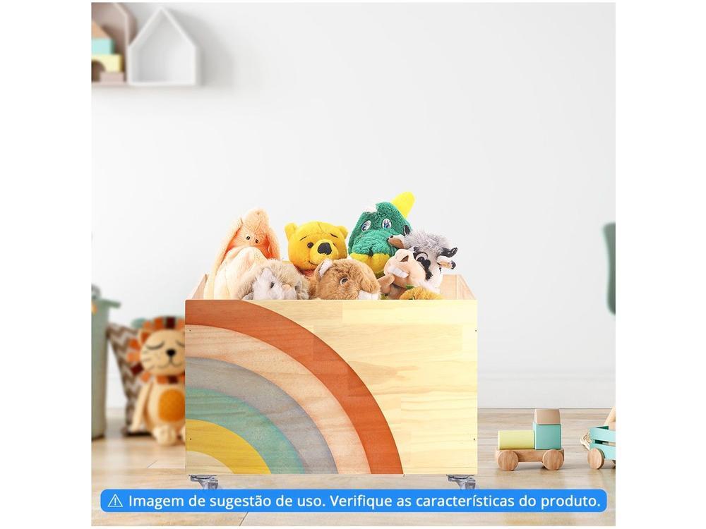Caixa Organizadora Média de Madeira com Rodas Design Up Living Arco-Íris - 2