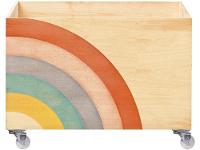 Caixa Organizadora Média de Madeira com Rodas Design Up Living Arco-Íris - 3
