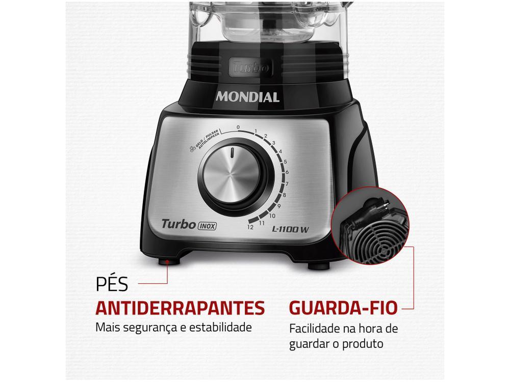 Liquidificador Mondial Turbo Inox L-1100 BI - 8
