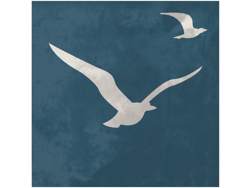 Placa Decorativa MDF Perto do Mar Gaivota 29x29cm - 1