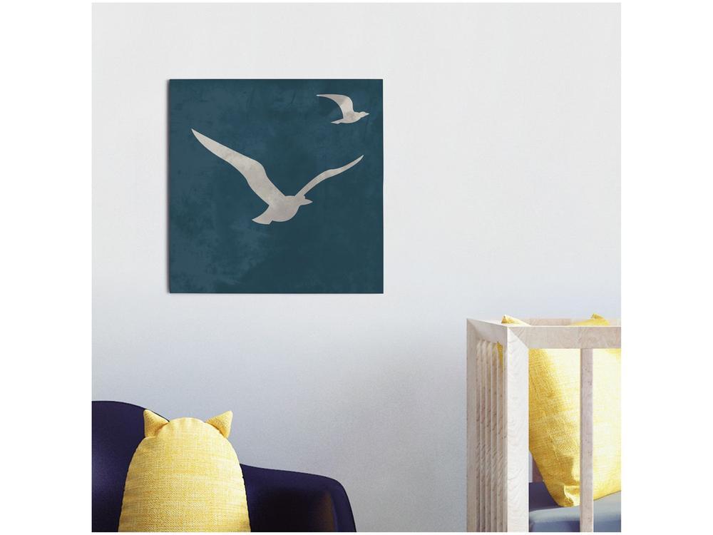 Placa Decorativa MDF Perto do Mar Gaivota 29x29cm - 2