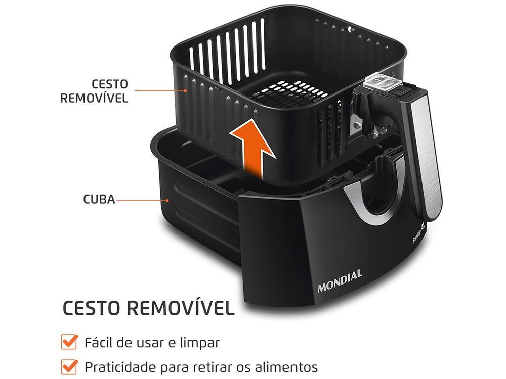 Air Fryer Mondial Family AFN-40-BI Preto e Inox 4L com Timer - 5