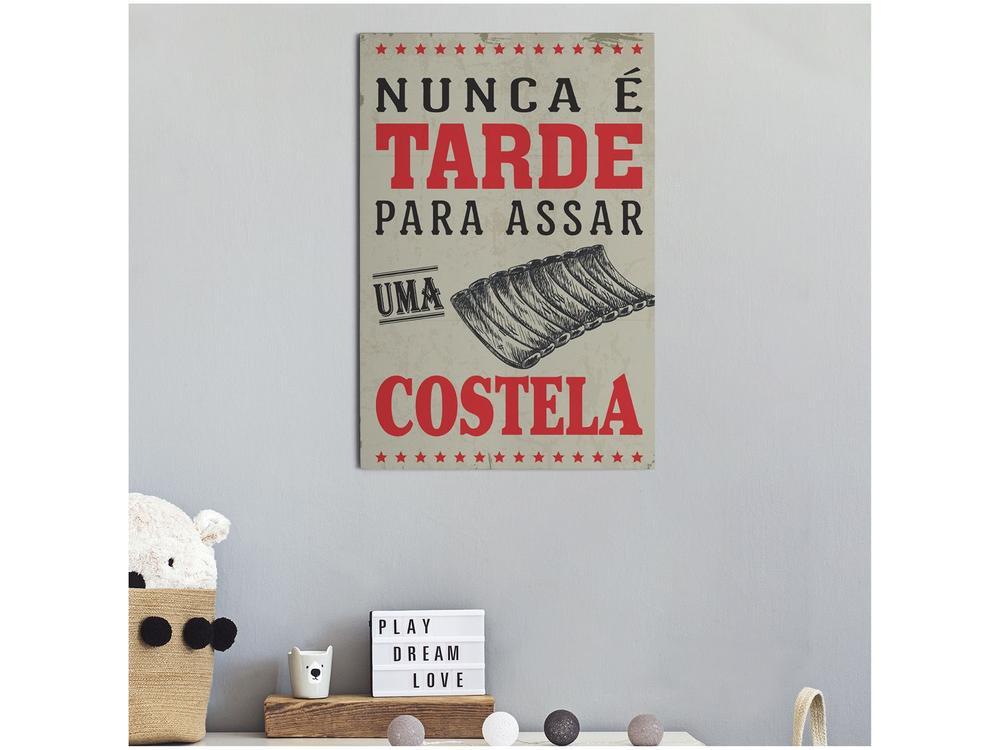 Placa Decorativa MDF Open Bar Costela 30x44cm - 1