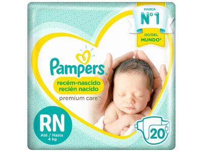 Fralda Pampers Premium Care RN Até 4kg 20 Unidades