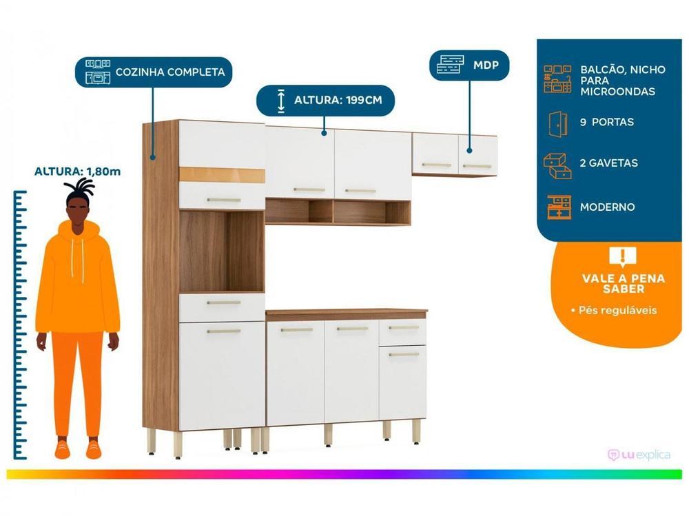 Cozinha Completa Demóbile Dama com Balcão - 2