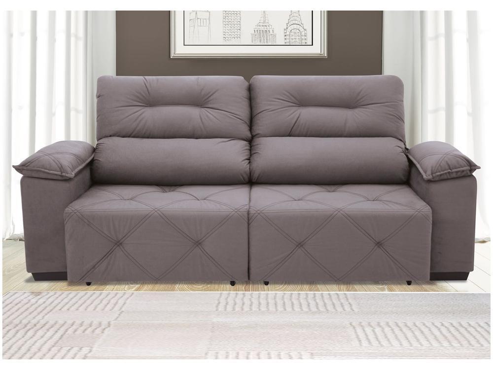 Sofá Retrátil Reclinável 4 Lugares Suede Moviment Grazzia Linoforte - 4