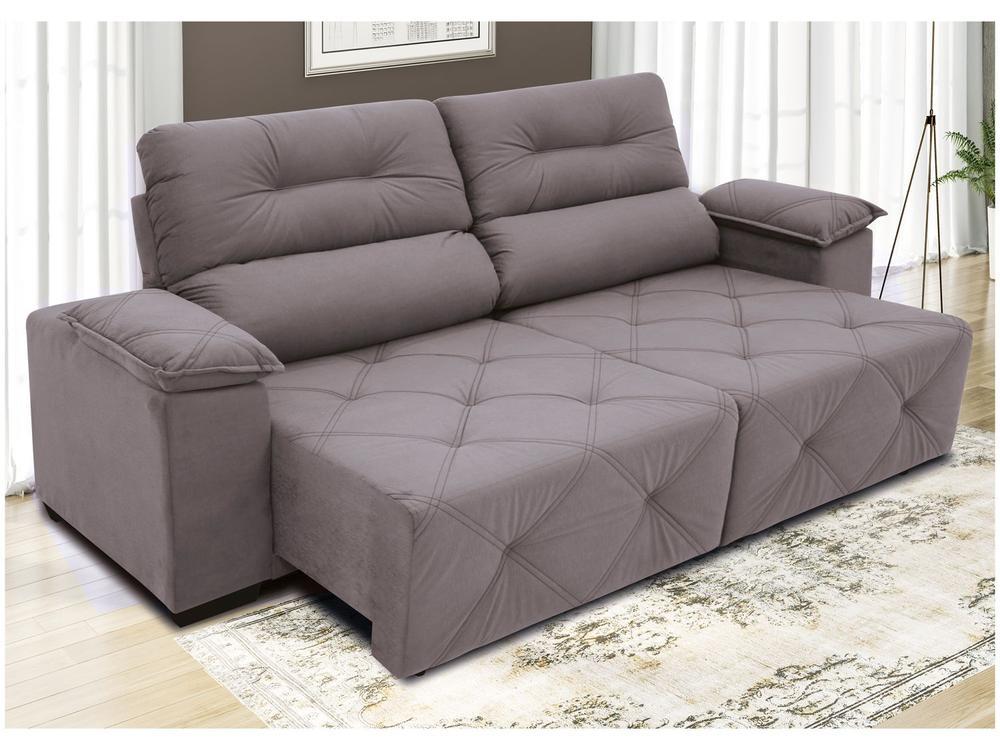 Sofá Retrátil Reclinável 4 Lugares Suede Moviment Grazzia Linoforte - 6