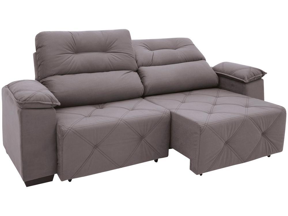 Sofá Retrátil Reclinável 4 Lugares Suede Moviment Grazzia Linoforte - 8