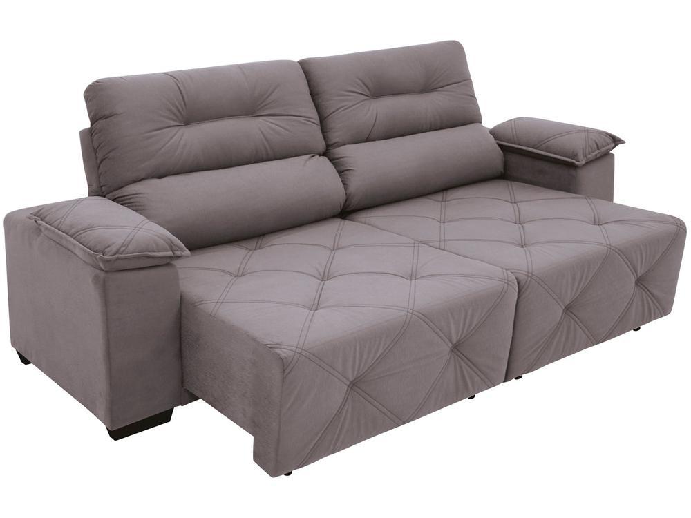 Sofá Retrátil Reclinável 4 Lugares Suede Moviment Grazzia Linoforte - 9