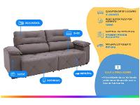 Sofá Retrátil Reclinável 4 Lugares Suede Moviment Grazzia Linoforte - 2